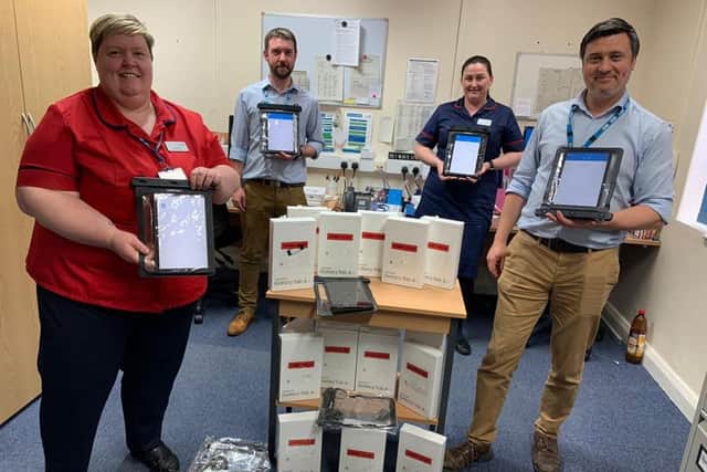 Stacey Nutt, Lead Nurse for Cancer and Palliative Care, Matthew Wratten, ICT Network Specialist, Karen Lanaghan, Lead Nurse for End of Life Care Services, and Scott Ashmore, Network Manager,