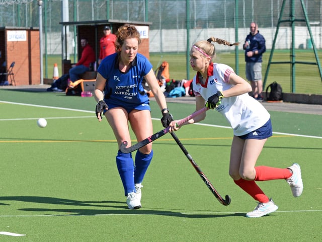 Bea Robson looks to take the ball down and get it under control.