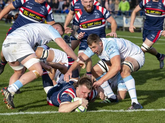 John Kelly scores his second try. Picture: Tony Johnson
