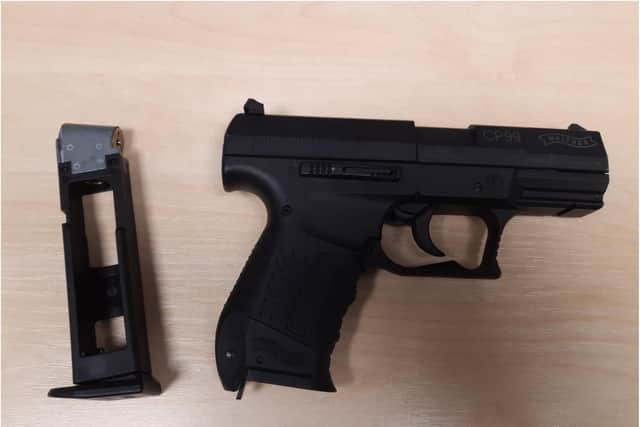 The gun which was seized in Maltby.