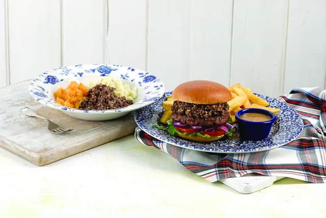 Haggis, neeps and tatties, as well as the Caledonian Burger.