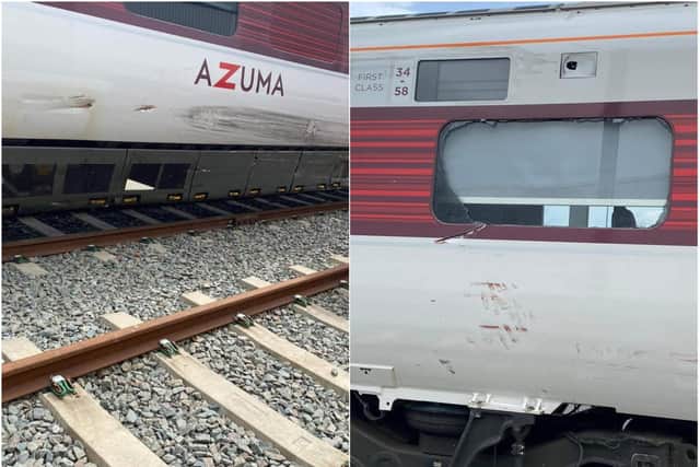 The damage caused to the train