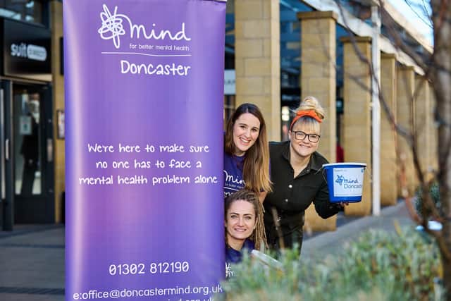 Laura Arthur (finance and fundraising manager), Ania Jozwiak (mental health and wellbeing trainer), with Lyndsey Parry
