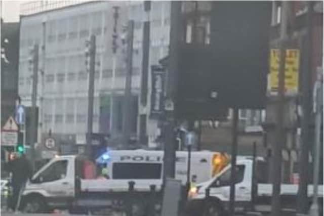 Large parts of the town centre have been sealed off by police in Doncaster.