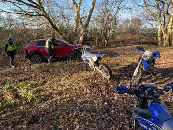 A stolen Masda found by South Yorkshire Police Off Road Team in Armthorpe.
