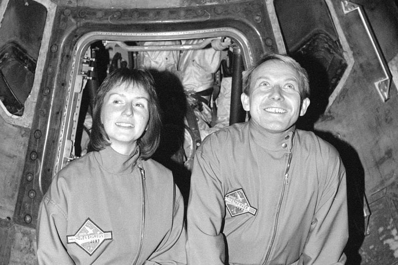Helen Sharman and Timothy Mace, a Major in the Army Air Corps, who were chosen as the two Britons to go to the Soviet Union to train for the Anglo-Soviet Juno Space Mission. Helen got the job!
