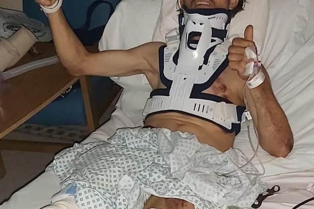 Costel Tablan is recovering in hospital after suffering horrific injuries when his van was stolen.