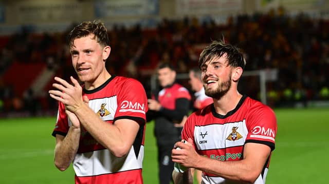 Tuesday's goal heroes Joe Ironside and Tom Nixon.