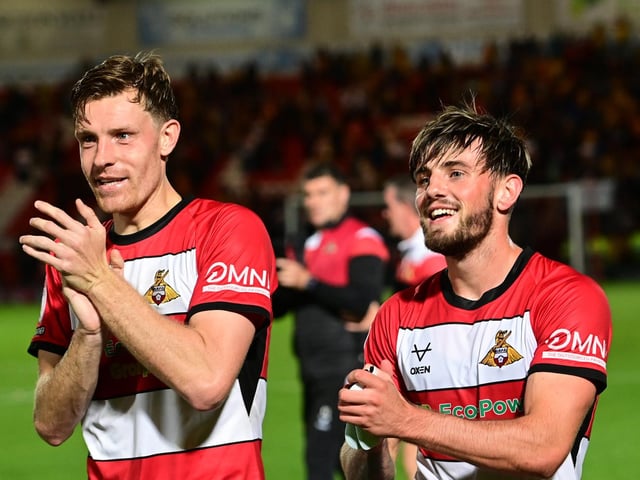 Tuesday's goal heroes Joe Ironside and Tom Nixon.