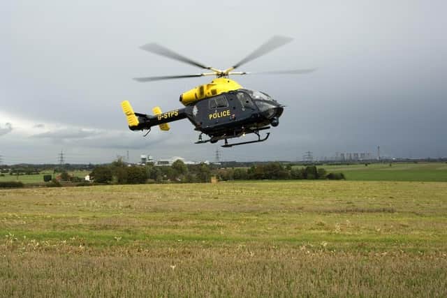 The police helicopter was used in the pursuit in Doncaster this morning.