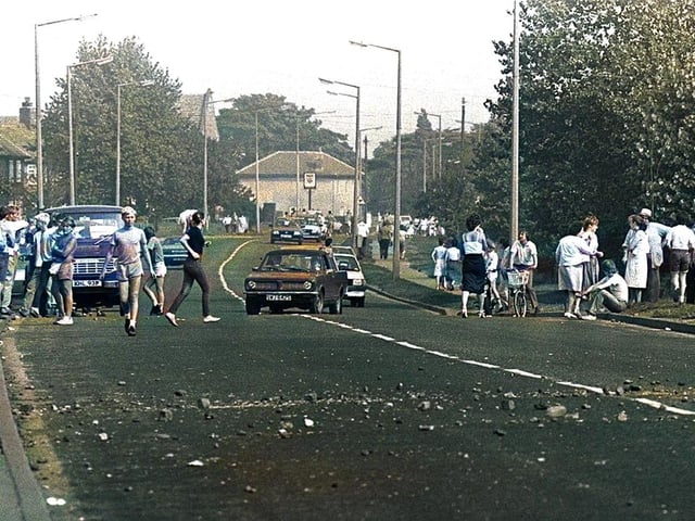Armthorpe resemebles a battlefield after a violent confrontation during the strike.