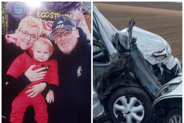 Caroline and Chris Rogers and daughter Kennedy were all injured in the smash.