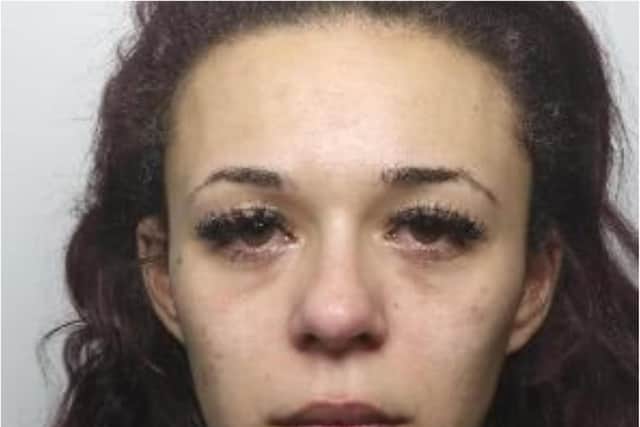 Thereese Soper has been jailed for attacking a stranger with her stiletto heel.