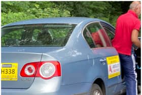 The driver was pictured in Holme Lane after being accused of flytipping.