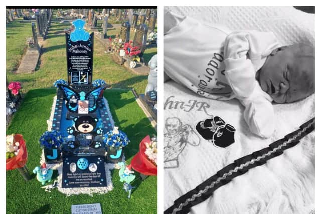 The grieving family of a Doncaster tot who died at just two hours old have been told to remove colourful mementoes from his grave.