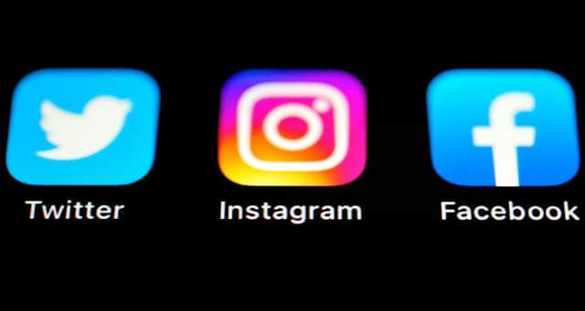 Boycott: Twitter, Instagram and Facebook Apps on an Iphone screen. Many sports are boycotting social media this weekend in a unified stand against racism and discrimination.