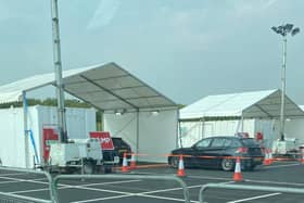 The coronavirus  testing centre at Doncaster Sheffield Airport