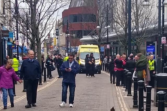 A man has been arrested after a police incident, pictured, at the Frenchgate Centre, Doncaster. Picture: Submitted