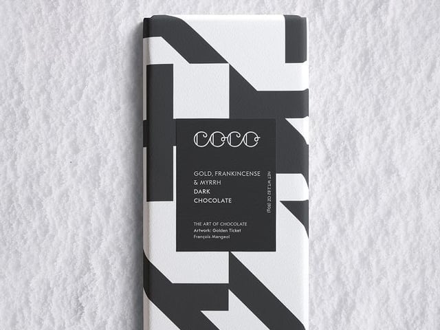 Also available in Christmas Spice, this bar is brought to you from the sophisticated chocolate lover's favourite Scottish brand
Gold, Frankincense and Myrrh Dark Chocolate £5 Coco (www.cocochocalatier.com)