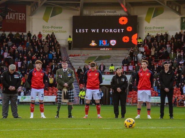 Tributes were paid at the Eco Power Stadium ahead of the Doncaster Rovers v Barnsley match.