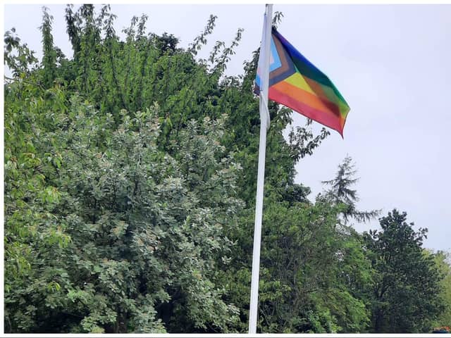 The Pride flag has been raised in Kirk Sandall for Pride month.