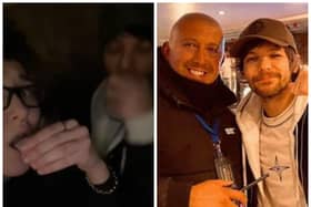 Doncaster singer Louis Tomlinson enjoyed a New Year's Eve night out in Doncaster, downing shots with fans and posing for pictures with security staff.