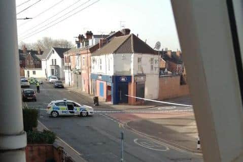 Police tape on Broxholme Lane.