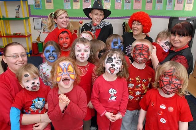 Beach Hill nursery staff and children were all dressed in red for Comic Relief in this 2009 photo. Remember it?