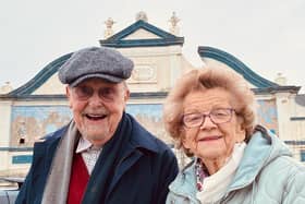 Pictured by the grade II-listed building, Friends of Doncaster Grand Theatre committee members Colin Hogg and Margaret Herbert are encouraging people to join the group's campaign to reopen the city's Victorian theatre.