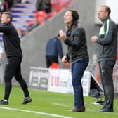 Gareth Ainsworth and Noel Hunt on the touchline. Photo: Howard Roe/AHPIX LTD