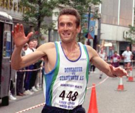 Simon Wright completing an open race 5K in 1999.