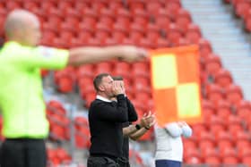 Richie Wellens gives out instructions during the defeat to AFC Wimbledon. Picture: Howard Roe/AHPIX