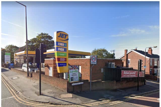 The man struck at the Jet filling station on Balby Road.