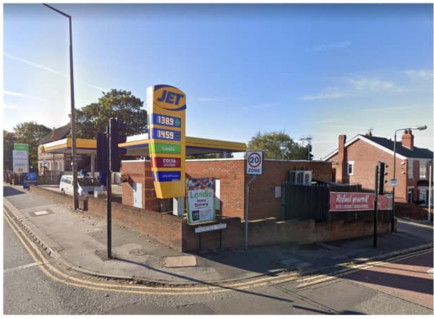 The man struck at the Jet filling station on Balby Road.