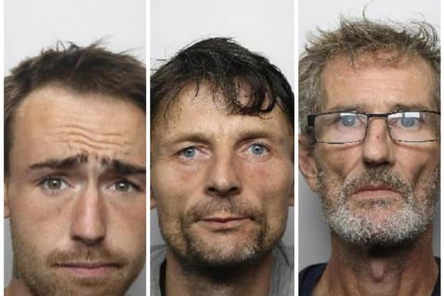 Jack Allchurch, Kristopher Becker and Robert Kerry have all been jailed for shoplifting.