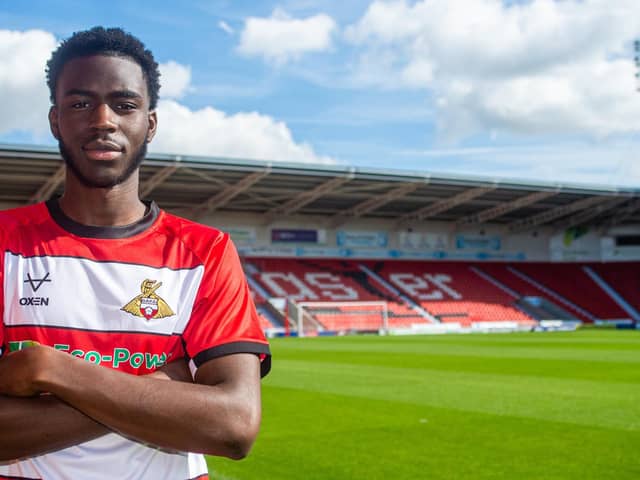 Cliff Byrne says Doncaster Rovers are “very excited” to have landed “unpredictable” striker Modou Faal on a season-long loan from West Brom. Photo: Heather King/DRFC