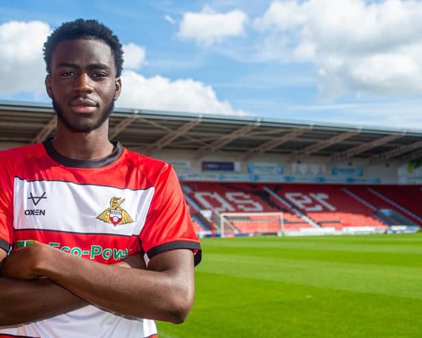Cliff Byrne says Doncaster Rovers are “very excited” to have landed “unpredictable” striker Modou Faal on a season-long loan from West Brom. Photo: Heather King/DRFC