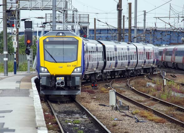 A train arrives at Doncaster station