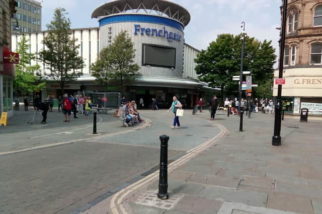 Shoppers in Doncaster town centre