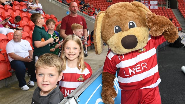 Young fans meet Rovers mascot Donny Dog
