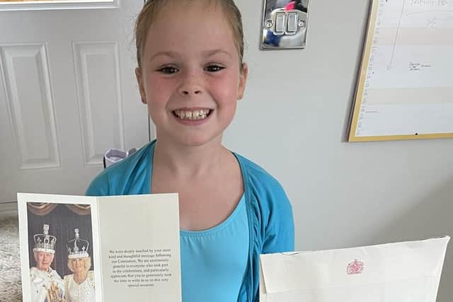 Harlow Callan was delighted after receving a letter from the King and Queen.