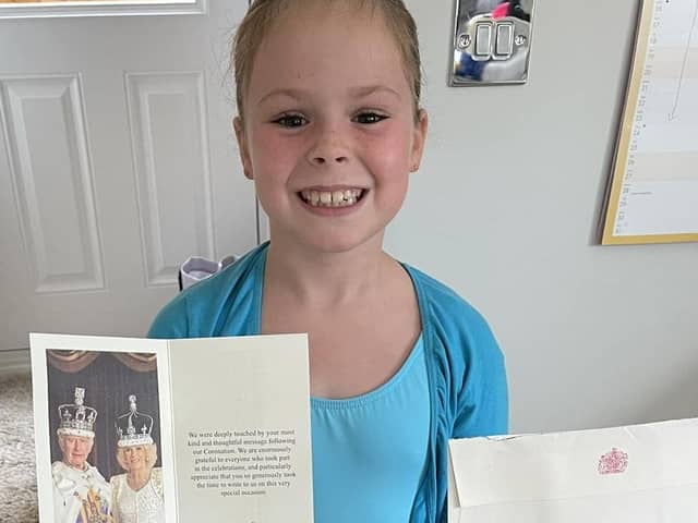 Harlow Callan was delighted after receving a letter from the King and Queen.