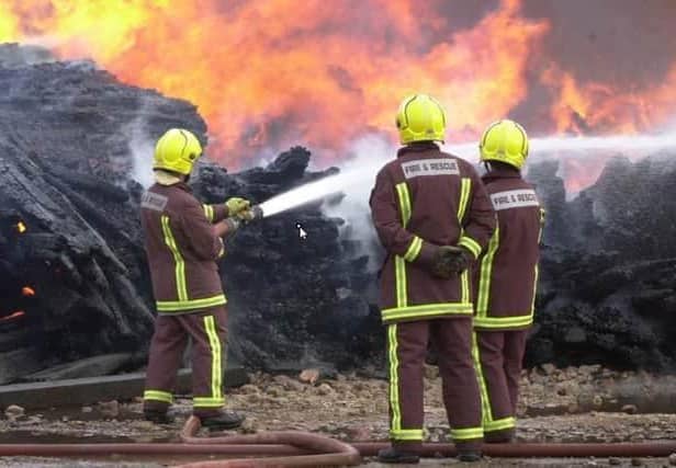 Fire crews have spent much of the day at the scene of the fire near Cadeby.
