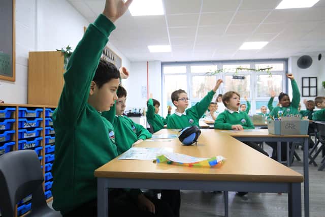 Schools open again to pupils on March 8th 2021 after lockdown. Year 4 pupils in the classroom. Picture: Chris Etchells