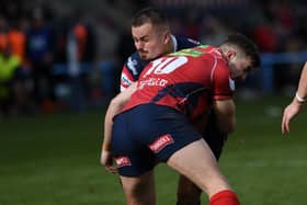 Connor Edwards crossed the tryline for Doncaster Knights in the win over Cambridge (Picture: Jonathan Gawthorpe)