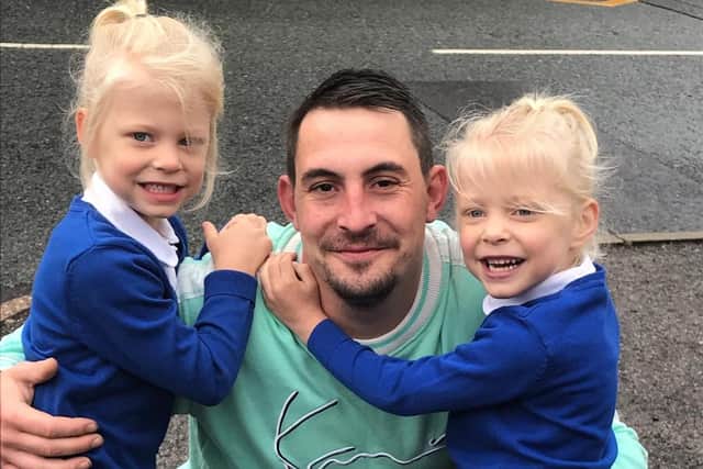 Pippa with her twin and dad