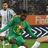 Ousmane Kane in international action for his country Senegal in 2023. (Photo by AFP) (Photo by -/AFP via Getty Images)