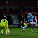 Rovers' Rob Street fires them in front at Salford.