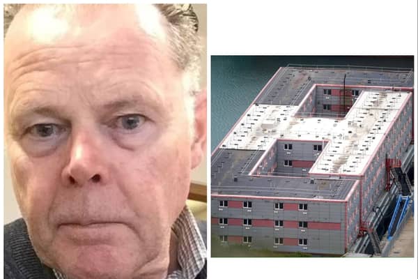 Doncaster man Howard Russell quit his job over the appalling living conditions on the Bibby Stockholm migrant barge. (Photos: SWNS).
