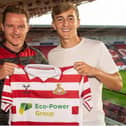 Rovers boss Gary McSheffrey with his latest signing, Max Woltman. Photo: Heather King.